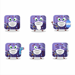 Sticker - A picture of purple gummy candy I cartoon design style keep staying healthy during a pandemic