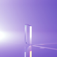 Wall Mural - glass and caustics object, 3d render abstract background.