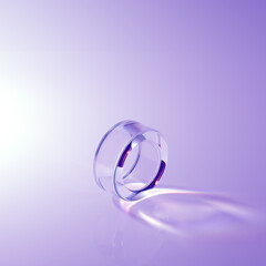 Wall Mural - glass and caustics object, 3d render abstract background.
