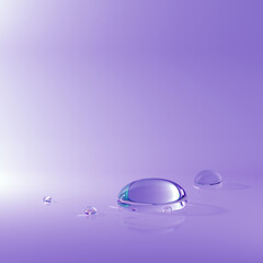 Wall Mural - glass and caustics object, 3d render abstract background.