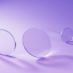 Wall Mural - glass and caustics object, 3d render abstract background.