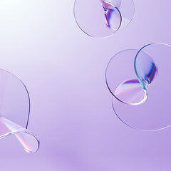 Wall Mural - glass and caustics object, 3d render abstract background.