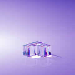 Wall Mural - glass and caustics object, 3d render abstract background.