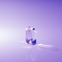 Wall Mural - glass and caustics object, 3d render abstract background.