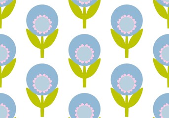  Geometric floral seamless pattern with flower for wallpaper and fabrics and textiles