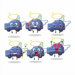 Sticker - Blue car gummy candy cartoon designs as a cute angel character