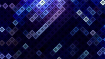 Poster - Abstract diagonal square mosaic pattern background, seamless loop motion graphics. Motion. Flickering tile silhouettes.