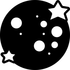 Sticker - full moon solid line icon