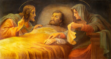 FORLÍ, ITALY - NOVEMBER 11, 2021: The Painting Death Of St. Joseph In The Cattedrala Di Santa Croce By Mario Pesarini (1961).