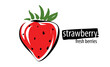 Drawn vector strawberry on a white background