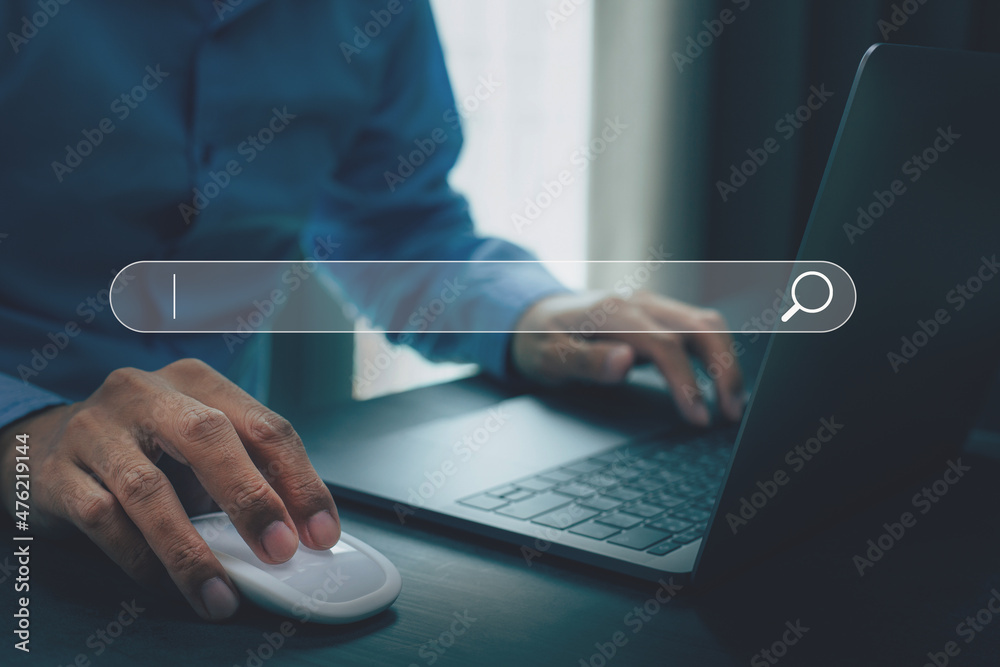 Search Data Computer Data search technology search engine optimization with blank search bar ...