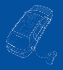 Poster - Electric Vehicle Charging Station Sketch