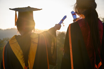 Wall Mural - Graduation. Congratulations on the day of graduation at the university..