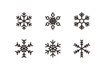 Poster - set of snowflake icon illustration design, snowflake element with outlined style template vector