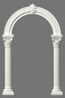 Classic antique arch portal with columns in room