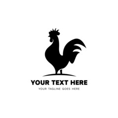 Wall Mural - simple rooster logo design, modern rooster icon vector