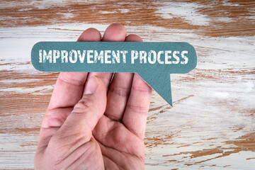 Wall Mural - Improvement Process. Communication concept. White wooden background