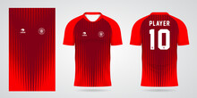 Red Sports Shirt Jersey Design Template