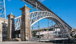 Ponte Dom Luís I, Fachwerk-Bogenbrücke , Metallbrücke    Porto am Rio Douro, Küstenstadt Portugals,  Brücken, Portwein, Altstadt mittelalterlichen Viertel Ribeira,  cais da ribeira porto Flussufer