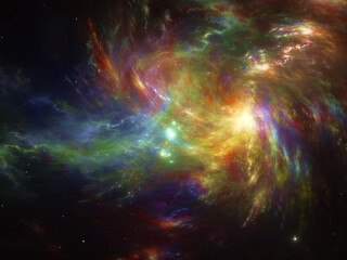 Poster - Beautiful shot of the colorful diffused Orion Nebula