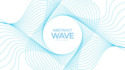 Wall Mural - Abstract background blue lines wave. Vector