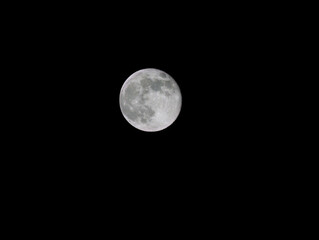 Wall Mural - Beautiful view of the full moon in the dark night sky