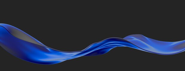 Poster - blue wave abstract background 3d rendering flat design style