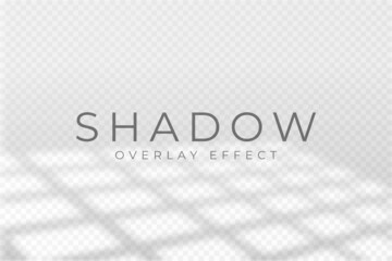 Fototapete - Shadow overlay effect. Transparent soft light and shadow from window frame and blinds. Mockup of transparent shadow overlay effect and natural lighting. Vector