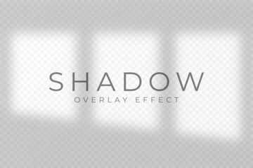 Leinwandbilder - Shadow overlay effect. Transparent soft light and shadow from window frame and blinds. Mockup of transparent shadow overlay effect and natural lighting. Vector