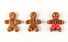 Gingerbread People Isolated On White Background