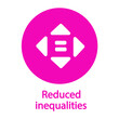 Reduced Inequalities Icon - Goal 10 out of 17 Sustainable Development Goals set by the United Nations General Assembly, Agenda 2030. Vector illustration EPS 10, editable