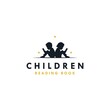 Children or Kids read book dreams logo designs