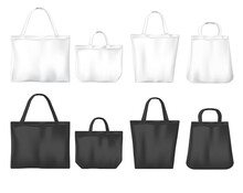 White And Black Tote Shopping Eco Friendly Bags