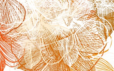 Poster - light orange vector elegant pattern with flowers.