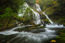 Panther Creek Falls During Autumn