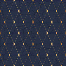 Gold Geometric Seamless Pattern. Golden Diamond Marble Background. Repeating Abstract Art Deco Texture. Repeated Dot, Line For Design Prints, Gift Wrappers, Wallpapers, Covers, Cases. Vector