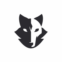 Wolf Head Mark Symbol Icon Vector Illustration Template. Animal Logo Isolated On White Background.