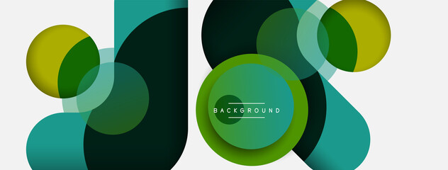 Circle and round shapes abstract background. Vector illustration for wallpaper banner background or landing page