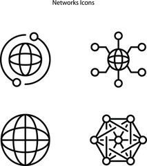 Poster - network icons isolated on white background. network icon thin line outline linear network symbol for logo, web, app, UI. network icon simple sign.