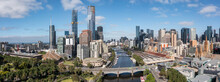 Aerial Panoramic View Of The Beautiful City Of Melbourne Australia