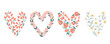 Set of vector illustrations of hearts for Valentine's Day