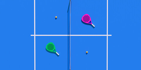 Padel court. Paddle court 3d render