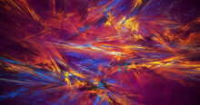 Abstract Colorful Fractals Background. Fantasy Light Glowing Shapes Wallpaper. Digital Fractal Art .  Сomputer Creative. 3d Rendering