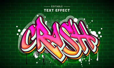 Wall Mural - Editable text style effect - Graffiti text style theme.	