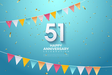 Wall Mural - 51st anniversary background illustration. 