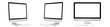 © chathuporn - Computer with blank screen and keypad , mouse, isolated with clipping path on white background.
