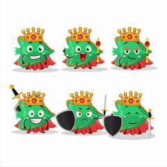 Sticker - A Charismatic King fish green gummy candy cartoon character wearing a gold crown