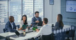© Gorodenkoff - Modern Multi-Ethnic Office Conference Room Meeting: Diverse Team of Ambitious Top Managers, Executives Talk, Brainstorm, Use Tablet. Businesspeople Discuss Investment Strategy in e-Commerce Startup