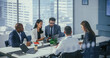 © Gorodenkoff - Modern Multi-Ethnic Office Conference Room Meeting: Diverse Team of Ambitious Top Managers, Executives Talk, Brainstorm, Use Tablet. Businesspeople Discuss Investment Strategy in e-Commerce Startup