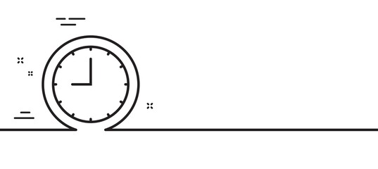Poster - Clock line icon. Time sign. Office Watch or Timer symbol. Minimal line illustration background. Time line icon pattern banner. White web template concept. Vector
